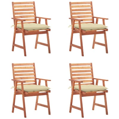 vidaXL - Tuinstoelen - 4 - st - met - kussens - massief - acaciahout