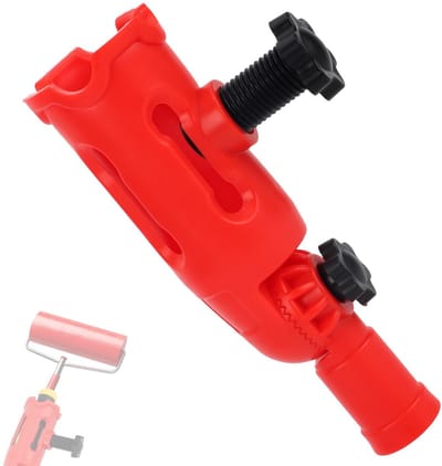 Dailygoods- Verfkwast Verlengstuk Multi-Hoek - Verlengstang - Adapter voor Verfkwasten - Draaibare Kop - Rood - 16,5x5,9cm - Verfverlengstuk