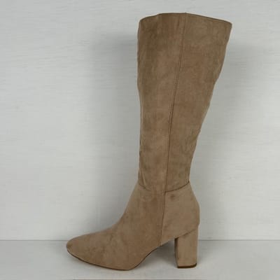 Elegante suèdine cowboylaarzen met hoge hak khaki Khaki / 37