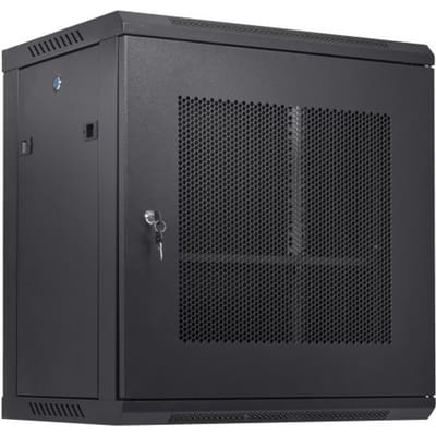 VEVOR 12U wandgemonteerde netwerkserverkast, 37.6cm/14,8 inch diep, serverrackbehuizing, max. 90kg/200 lbs. vloergemonteerd laadvermogen, met afsluitbare zijpanelen, voor IT-apparatuur, audiovisuele apparatuur