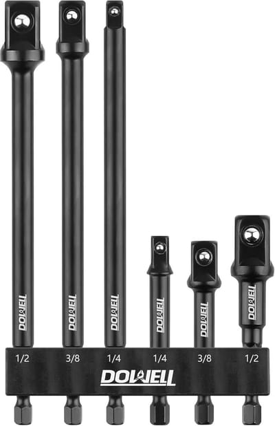 Impact Grade Socket Adapter Set - 1/4 inch, 3/8 inch, 1/2 inch - Uitbreidingsset voor Power Boor en Slagmoersleutel