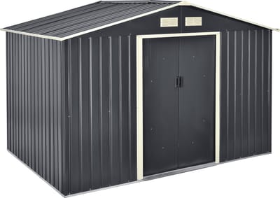 Tuinhuis tuinschuur met schuifdeur 277x191x192 cm 9 m³ donkergrijs