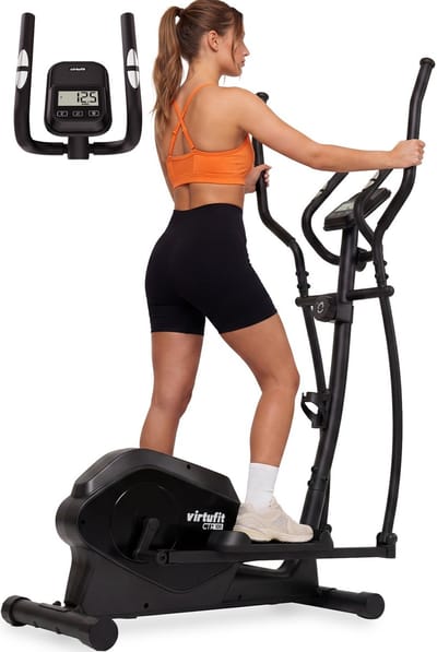 VirtuFit CTR100 Crosstrainer - Belastbaar tot 120kg - 8 Weerstandsniveaus - 4 trainingsprogrammas - Met tablethouder - Hartslagsensoren - Crosstrainers Fitness - 2026 model (CTR 1.0)