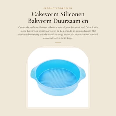 Dailygoods- Cakevorm 23 cm - Siliconen - Hoge temperatuurweerstand - Antikleef - Makkelijk te verwijderen - Geschikt voor oven/magnetron - Bakvorm