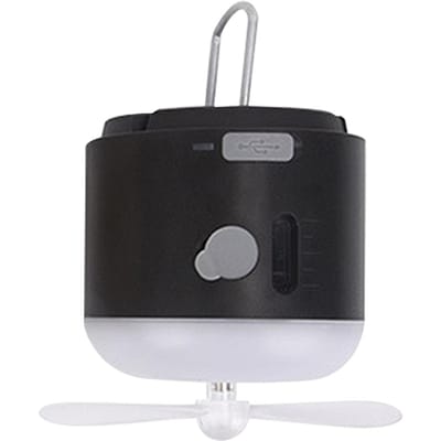 Ventilateur de Camping Portable avec Lumière Power Bank Ventilateur de Bureau Ventilateur de Tente Ventilateur Rafraîchisseur pour Intérieur Extérieur Camping Randonnée Voiture Urgence Black black