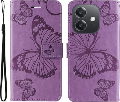 Coverup Hoesje - Geschikt voor OPPO A40 / A40m / A60 5G Hoesje - Coverup Vlinders Book Case - Lila