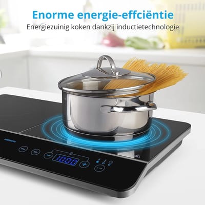 Dubbele inductiekookplaat 3500 watt met LED-display en 10 temperatuurinstellingen - Energiezuinig en veilig koken