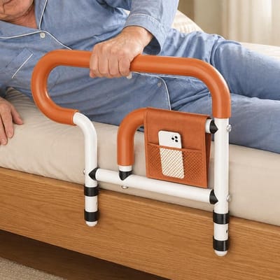 Opstahulp Bed - Bedhek Inklapbaar - Veilig Opstaan - Extra Brede Basis - 3 Hoogtes Verstelbaar - Oranje