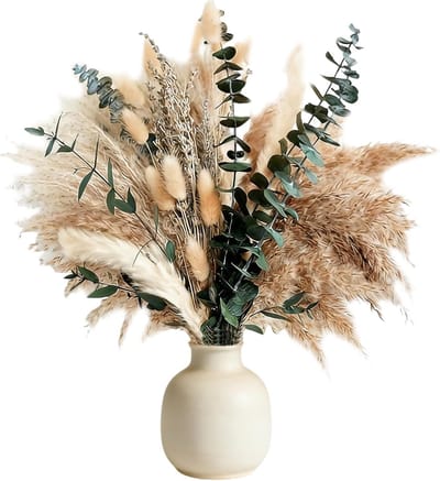 Droogbloemen Decoratie - Natuurlijke Bloemen - Boho Woninginrichting - 100 Stuks Set - 44 cm Pakket - Diverse Kleuren