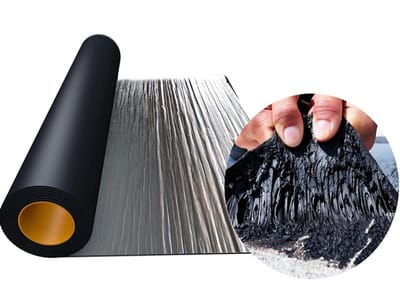 Aluminium Loodrol - Dakbedekkingstape Afdichting - Dakreparatie - Zelfklevend Bitumenmembraan - 33 x 164 ft - Aluminium