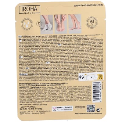 Iroha Nature Herstellend Voetmasker met Perzik en Sheaboter 18 Masker