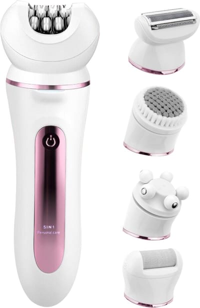 Shoplace 5 in 1 Epileerapparaat dames - Epilator - Epilady - Ladyshave - Ontharingsapparaat - Scheerapparaat - Eeltverwijderaar - Gezichtsreiniger - Massage