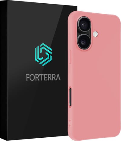 Hoesje Geschikt voor Apple iPhone 16 - Sterk & Shockproof - Siliconen Case - Hoes Cover - Lichtroze