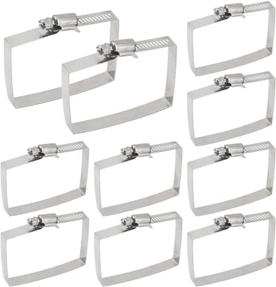 Hoge kwaliteit 100x100mm slangklemmen van roestvrij staal voor vierkante buizen en slangaansluitingen - 10 stuks
