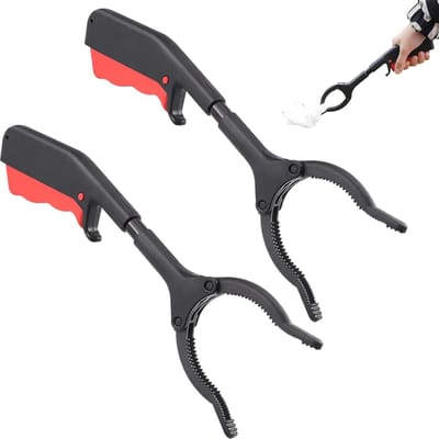 Pack of 2 Waste Tongs voor Kinderen - 30 cm Gripping Pliers voor Senioren - Korte Ontwerp Geschikt voor Recycling, Tuin en Tuinafval