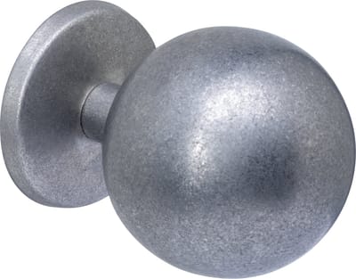 Intersteel Voordeurknop bol ø75mm op achterplaat ø66mm éénzijdige montage rvs getrommeld