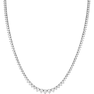 Luxenter Sterling Zilver 925 Ketting met Gerhodineerd Briljant Zirkonia - Niriel