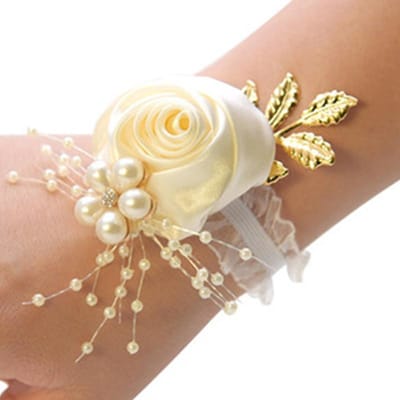 Bruiloft Polsbloem Roos Zijdelint Bruid Corsage Handdecoratie Polsband Armband Bruidsmeisje Polsbloem Bruiloftsbenodigdheden
