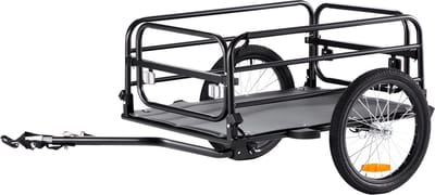 Opvouwbare Fietskar - Fiets Aanhangwagen - Grote Capaciteit - 72,5 kg Draagvermogen - 40cm banden - Roestvrij Stalen Frame