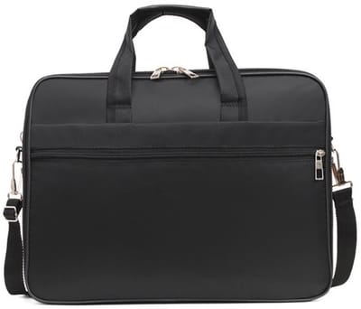 Zakelijke tas van Oxford-stof - laptoptas - herentas - schoudertas - aktetas - 40x30x15 cm - geschikt voor een 14-inch laptop - kan in de hand of over de schouder gedragen worden - zwart