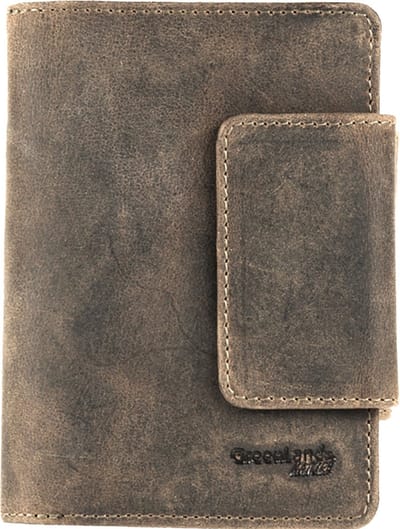 Greenland Nature Steen portemonnee leer 10 cm mobiele telefoon compartiment - Dames - Staand formaat - stone