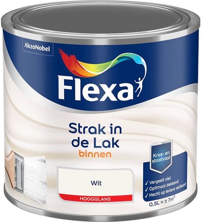 Flexa - Strak In De Lak Binnenlak Hoogglans - Wit - Mengverf - 500 Ml