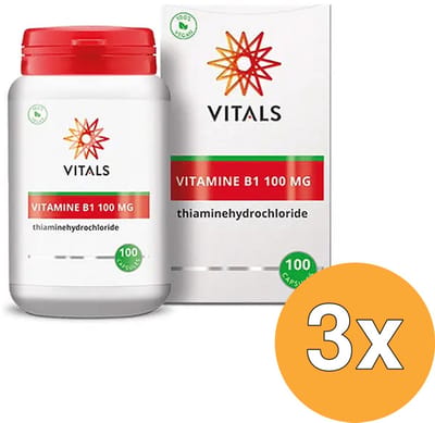 3x Vitals Vitamine B1 100 mg (100 capsules)