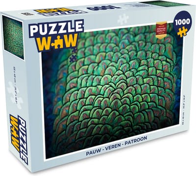 Puzzel Pauw - Veren - Patroon - Legpuzzel - Puzzel 1000 stukjes volwassenen