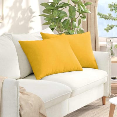 vidaXL - Zitkussens - 2 - pcs - Licht - Geel - 70 - x - 50 - cm - Corduroy - stof
