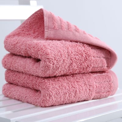 Serviette Coton Pur Couleur Unie Épaisse Douce Absorbante Velours Peigné Égyptien Coton 75*35cm pink