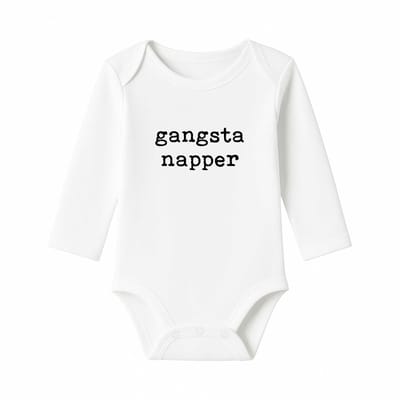 Romper Gangsta napper - wit - lange mouw