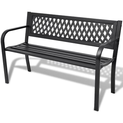 vidaXL - Tuinbank - 118 - cm - staal - zwart