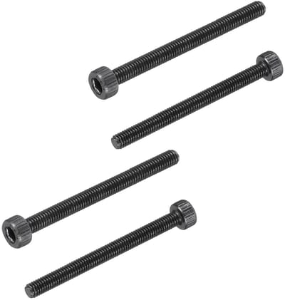 100 Stuks M3 x 35mm Zeskant Schroeven van Koolstofstaal, Volledige Draad, Zwart Geoxideerd, Voor Reparaties en Bevestigingen