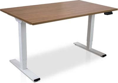 Zit-sta bureau elektrisch verstelbaar - MRC COMFORT NEN-EN 527 | 120 x 80 cm | frame wit - blad havanna