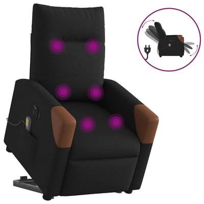 vidaXL - Sta-op-massagestoel - elektrisch - verstelbaar - stof - zwart