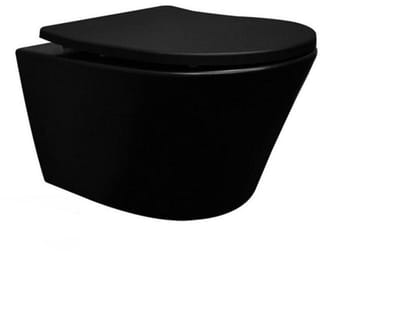 Wiesbaden Vesta wandcloset rimless met Shade slim toiletzitting softclose en quick release mat zwart