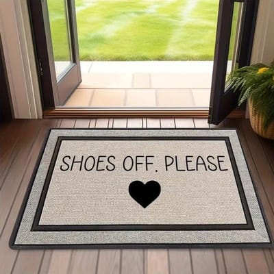SCHOENEN UIT AUB Bedrukte Vloermat, Vuilafstotende en Makkelijk Schoon te Maken Entree Mat voor Hallen en Slaapkamerdeuren Woondecoratie 40x60cm 16x24inch white