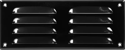 Paneir Airdesigns- metaal-260 X 105 - omgezette rand - opbouw - aanvoer & afvoer - zwart