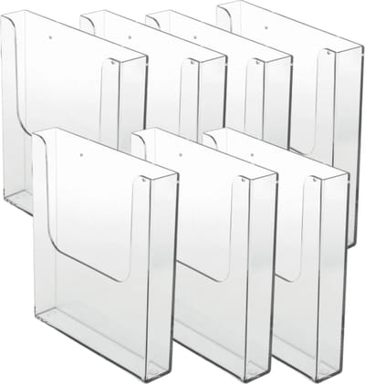 5 Pack Folderhouder voor aan de wand| folderrek A4 formaat staand | brochurehouder | folderdisplay | folderbak hangend| A4 formaat