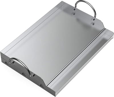 BBQ Grillplaat Universele RVS Plancha Bakplaat voor houtskoolgrill gasgrills en meer, rechthoekig (58.4x40.6cm)