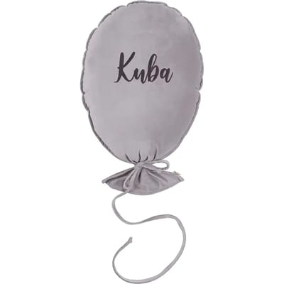 Gepersonaliseerd deluxe zilvergrijs balonikussen Malomi Kids