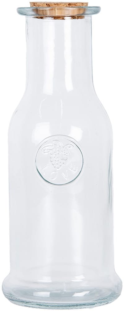 Clayre & Eef Decoratie Fles Ø 9x20 cm Transparant Glas