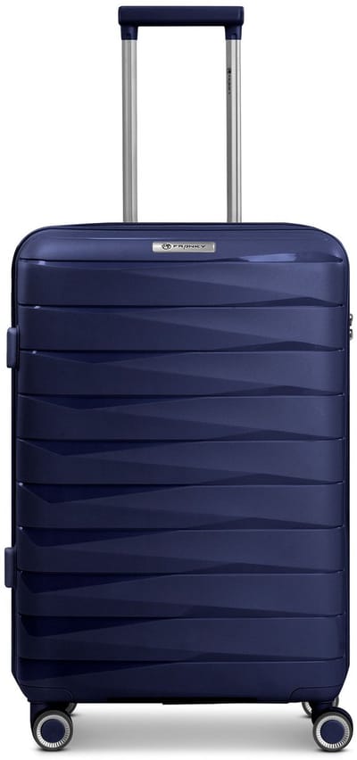 Franky London 4 wielen Trolley M 65 cm met uitbreidingsplooi - Harde bagage - Combinatieslot - dark blue