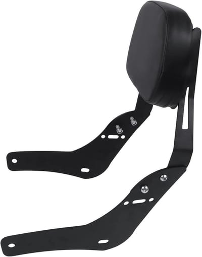 Motorfiets rugsteun - Passagierskussen bagagedrager - Comfortabel reizen - Verstelbaar stalen frame - SET 2 - Zwart