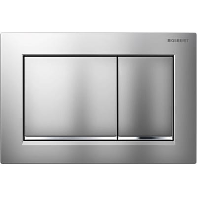 Geberit Omega20 bedieningsplaat - 2-toets spoeling - rechthoekige knoppen - mat chroom/easy-to-clean - chroom