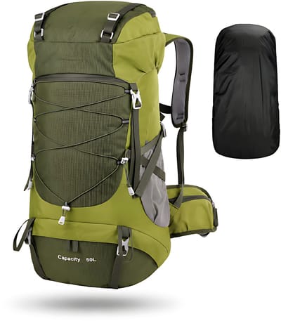CarryQuest® 50L Outdoor Rugzak - Waterdichte Hiking Backpack voor Camping, Backpacken & Reizen - Groen