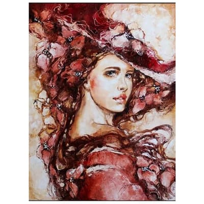 Peinture diamant scénique, broderie complète, décoration de mariage, beauté fille, point de croix 20X30CM beige
