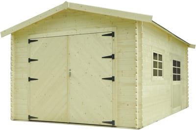 Solid Superia Traditional Wood Garage - Geïmpregneerd - Zadeldak - 358x508x281,5cm