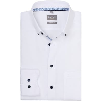OLYMP Luxor Overhemd, Comfort Fit, Button-down, Wit