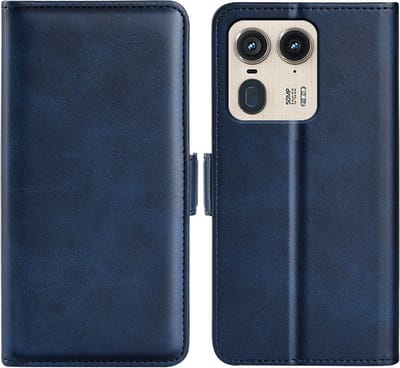 MobyDefend Hoesje - Geschikt voor Motorola Edge 50 Ultra - Luxe Wallet Book Case (Sluiting Zijkant) - Blauw
